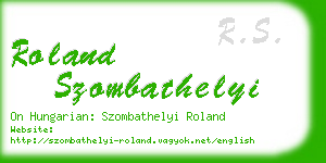 roland szombathelyi business card